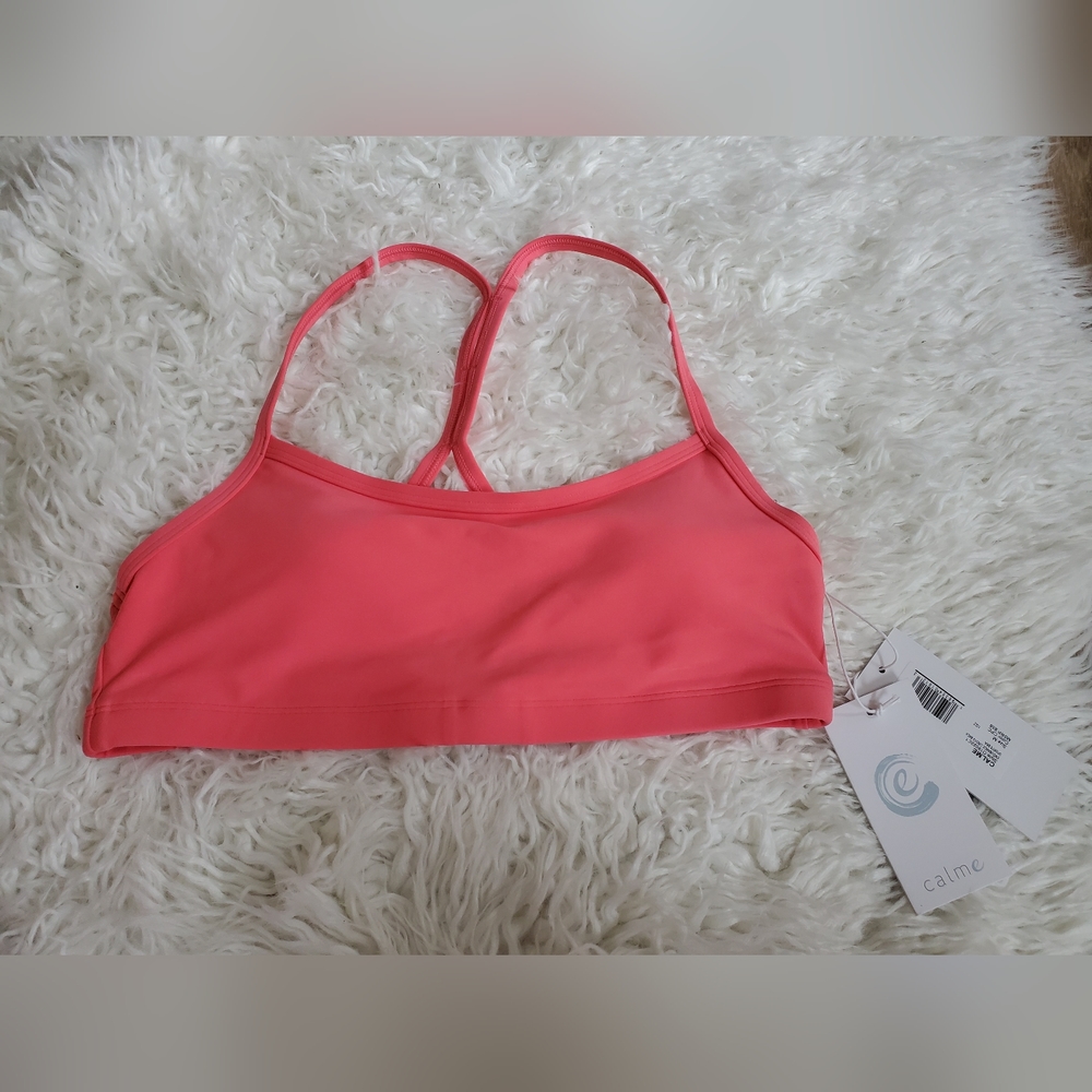 Johnny Was Calme Endurance Cross Back Sport Bra Coral Size M - NWT $58